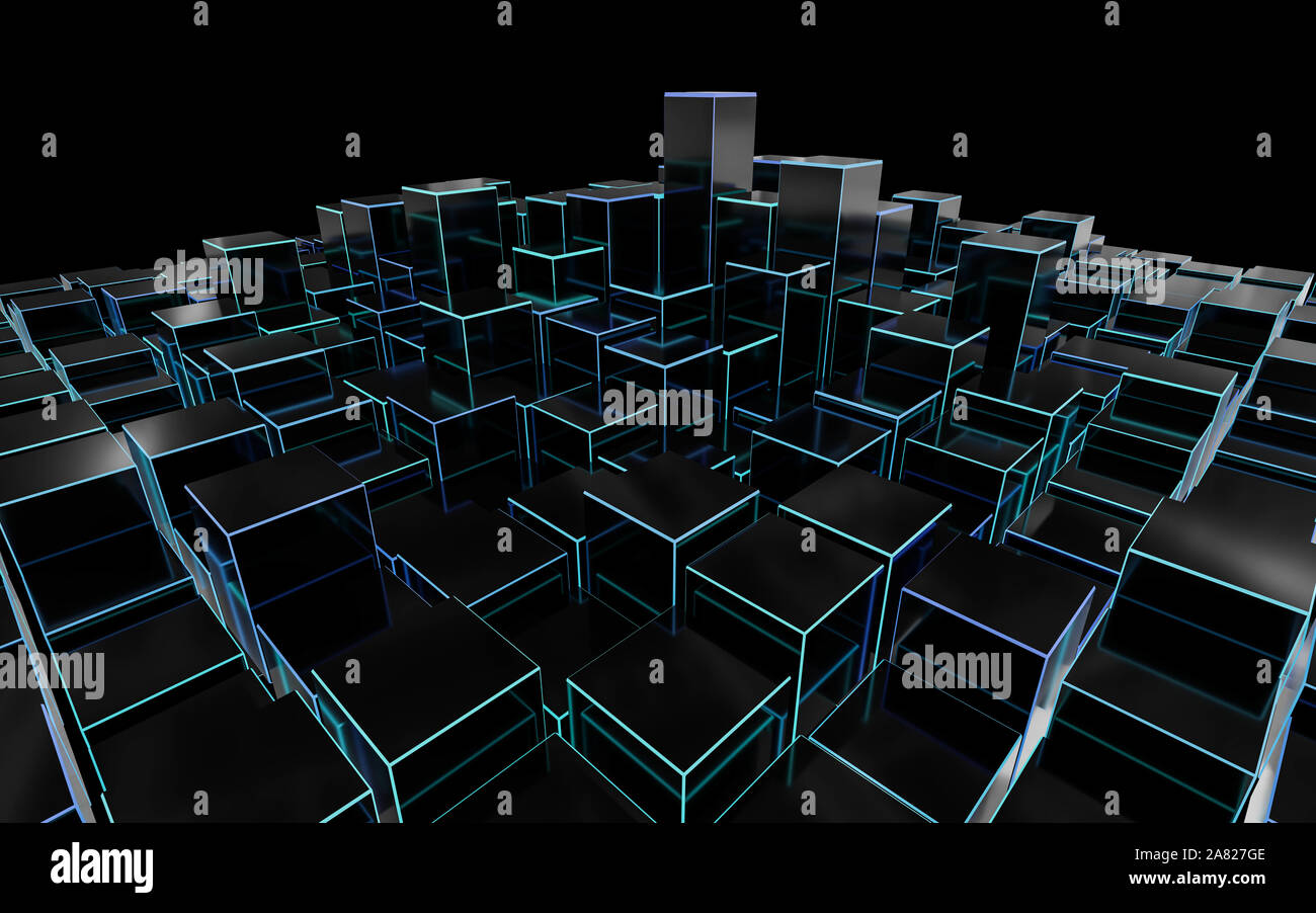 Futuristic 3d render illustration technology background. Abstract ...