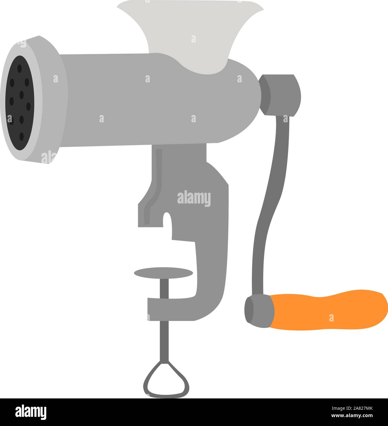Meat grinder, illustration, vector on white background Stock Vector