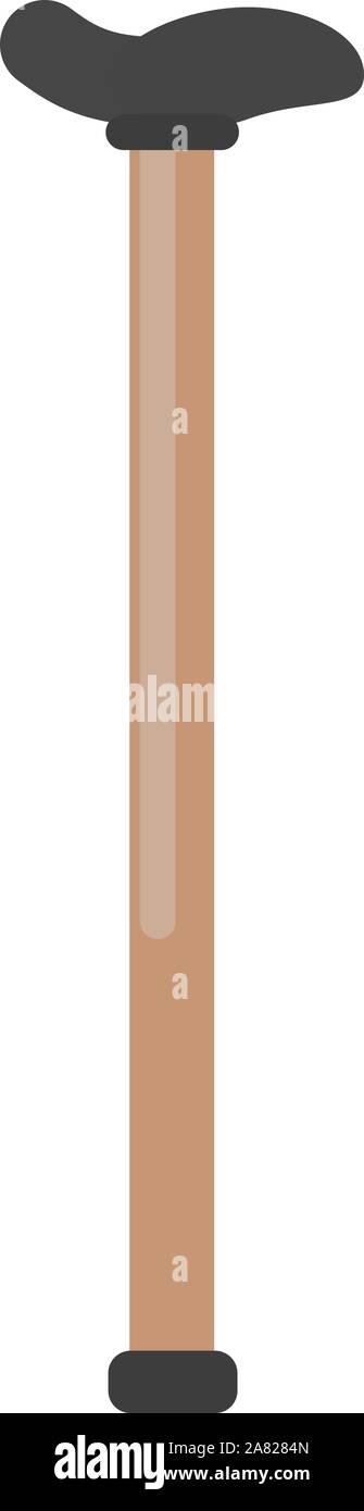 Stick for walking, illustration, vector on white background. Stock Vector