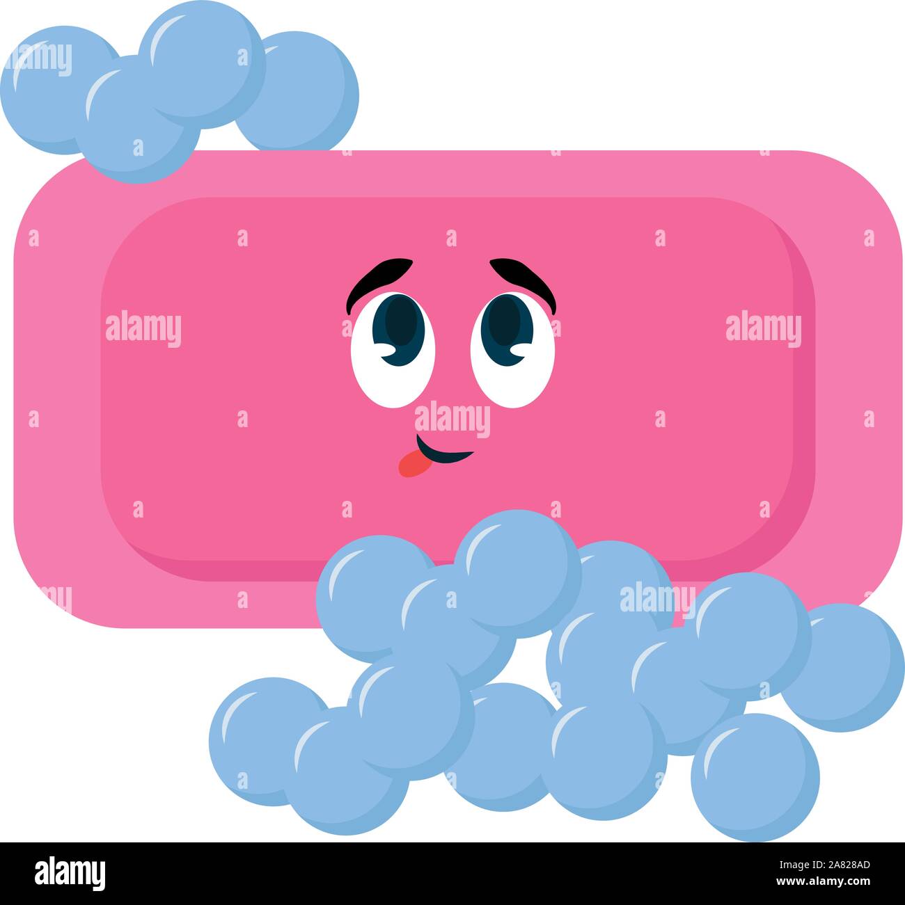 Pink soap, illustration, vector on white background. Stock Vector