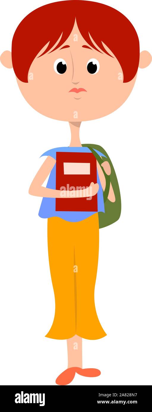 Student, illustration, vector on white background Stock Vector Image ...