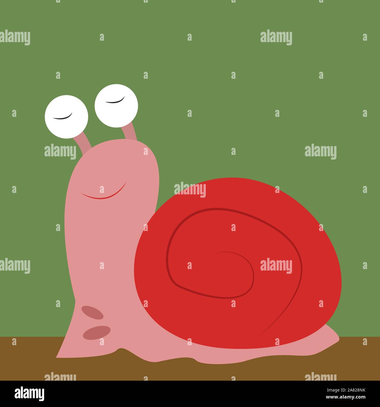 Small snail, illustration, vector on white background Stock Vector ...