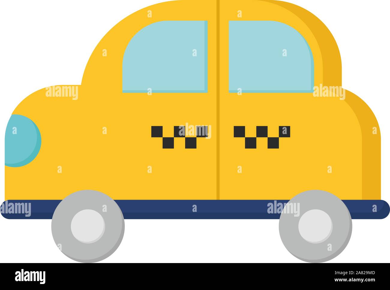 Yellow taxi, illustration, vector on white background. Stock Vector