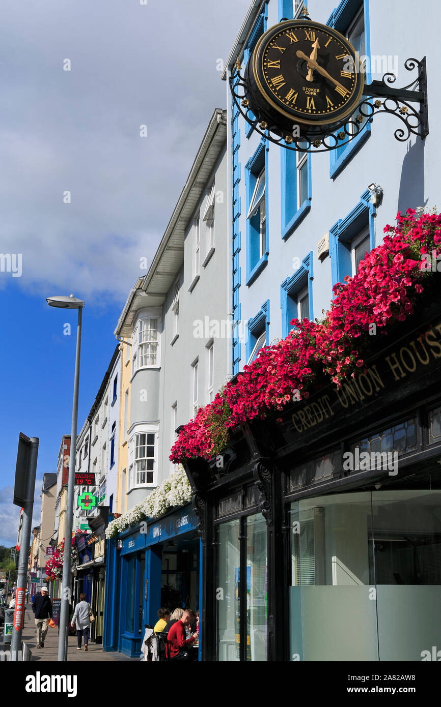 Clock on Patrick Street, Fermoy Town, County Cork, Ireland Stock Photo