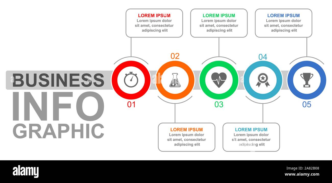 Infographic vector template for business presentation with 5 options ...