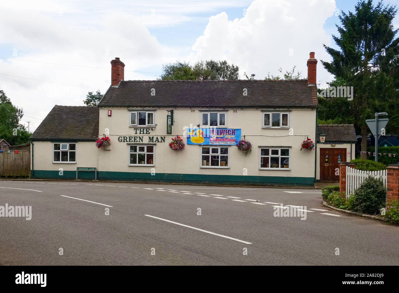 The Green man pub or public house in the village of Milwich, near Stafford, Staffordshire, England, UK Stock Photo