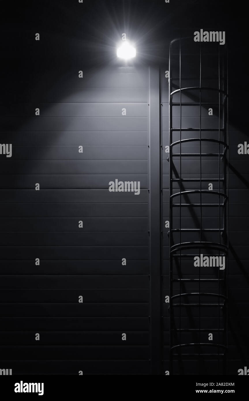 Fire emergency rescue access escape ladder stairway, roof maintenance