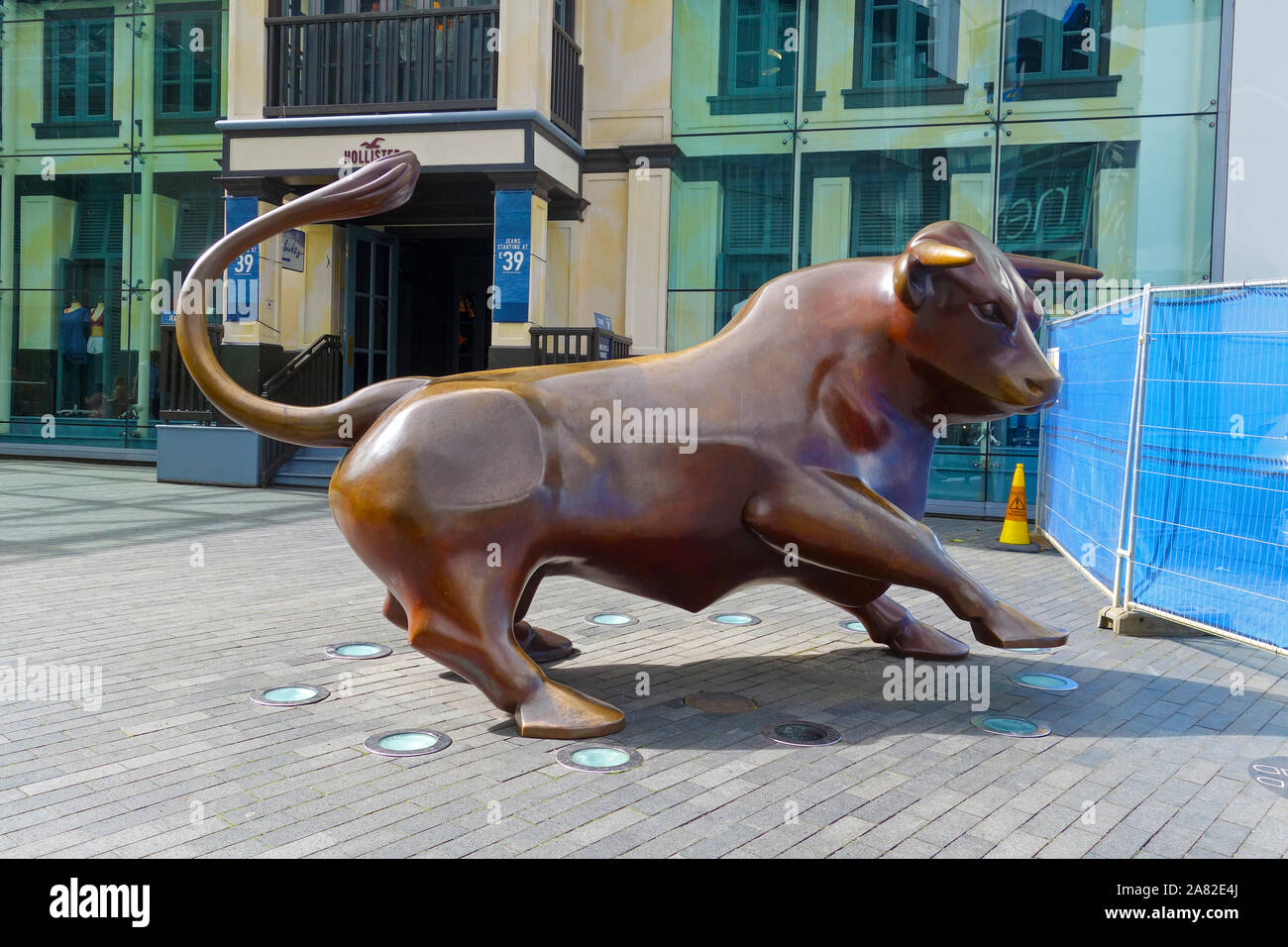 The bronze bull in the Bull Ring, Birmingham, England, UK Stock Photo