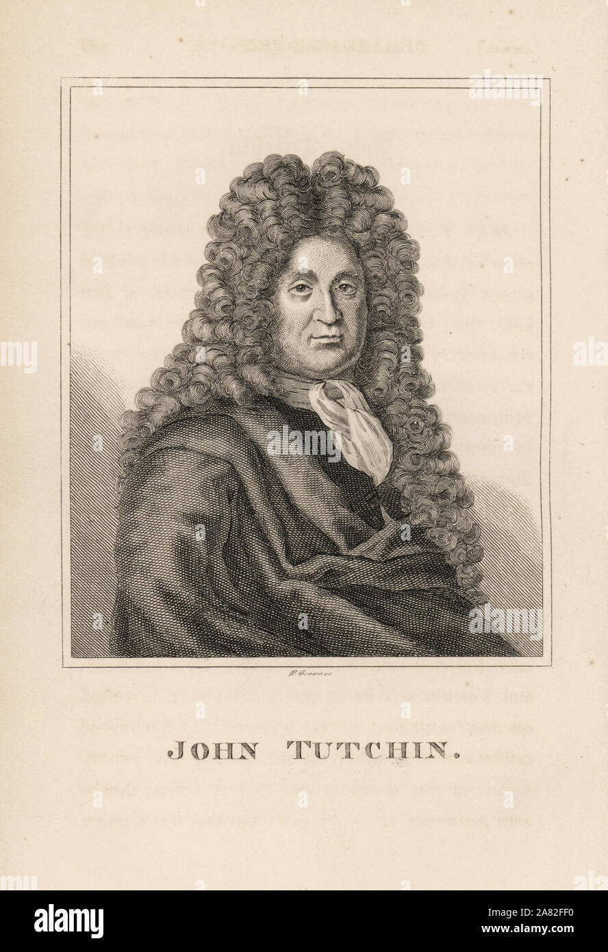 John Tutchin, political writer, poet and agitator in the reign of King James II, died 1707. Engraving by R. Grave from James Caulfield's Portraits, Memoirs and Characters of Remarkable Persons, London, 1819. Stock Photo