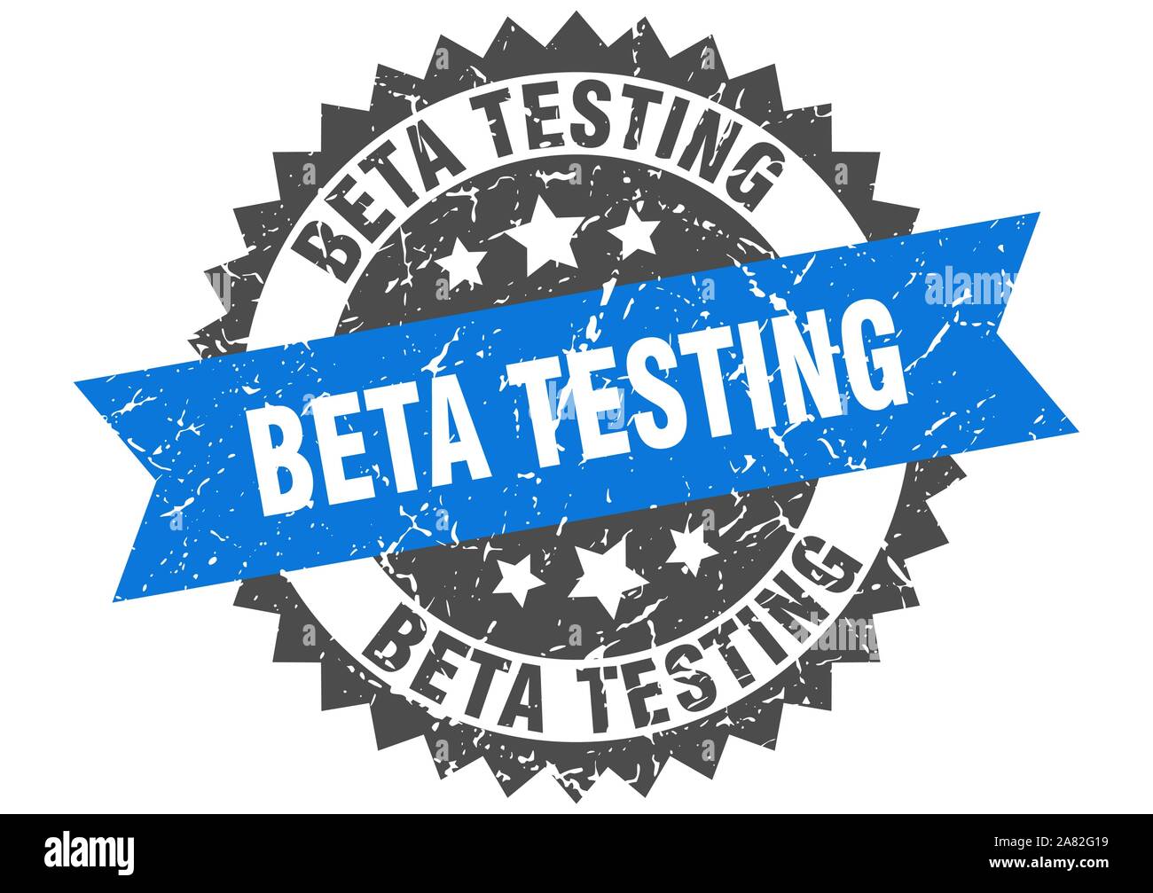 beta testing grunge stamp with blue band. beta testing Stock Vector