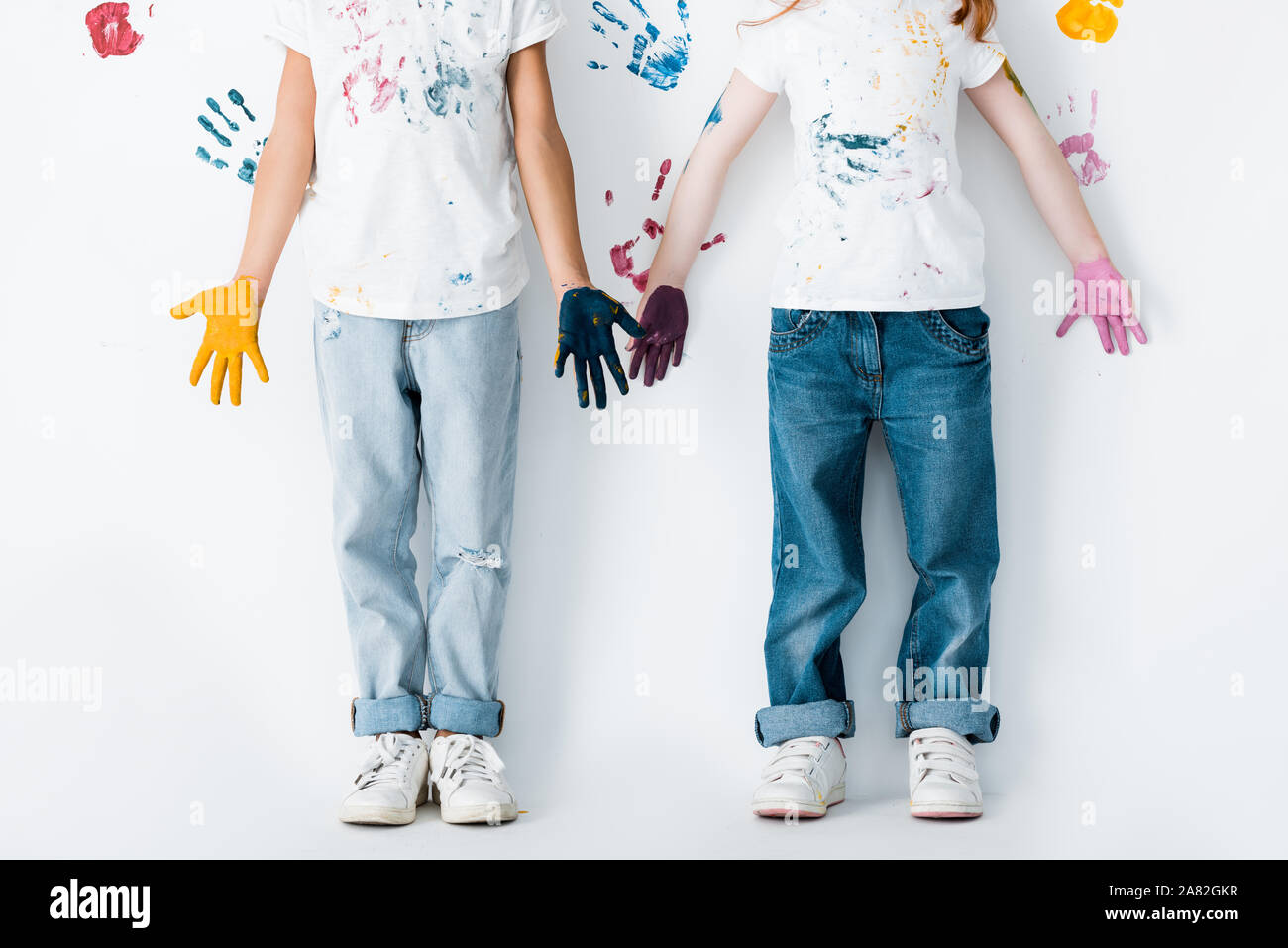 white paint on jeans