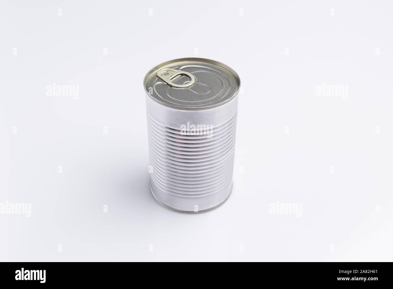 Close up of a food can isolated on white background Stock Photo Alamy