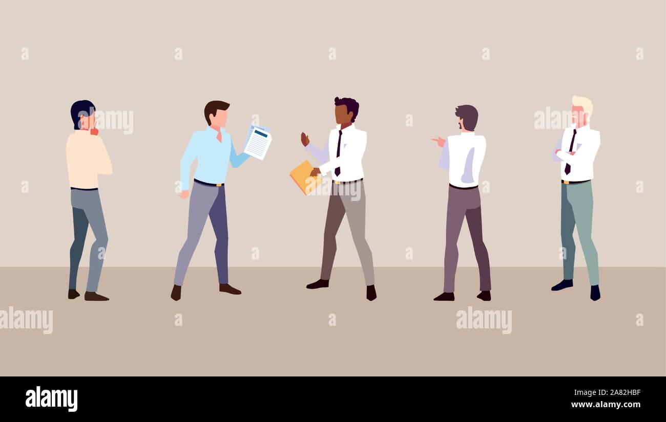 men standing with different poses vector illustration design Stock ...