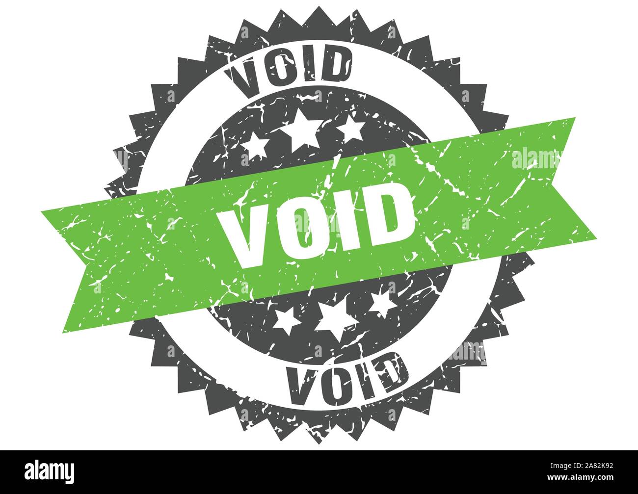 void grunge stamp with green band. void Stock Vector