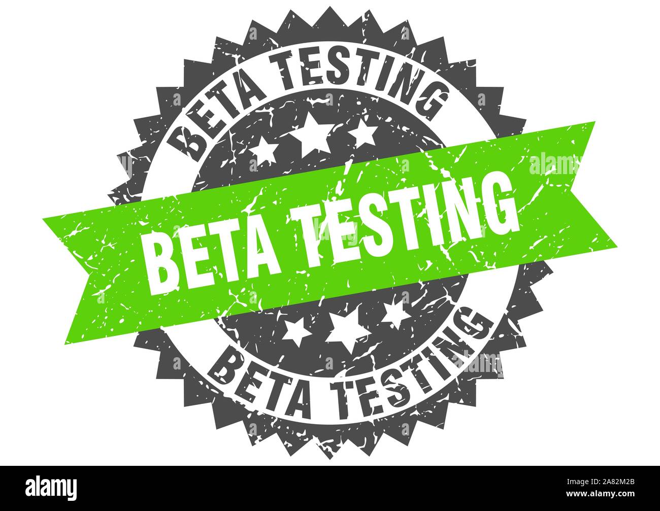 beta testing grunge stamp with green band. beta testing Stock Vector