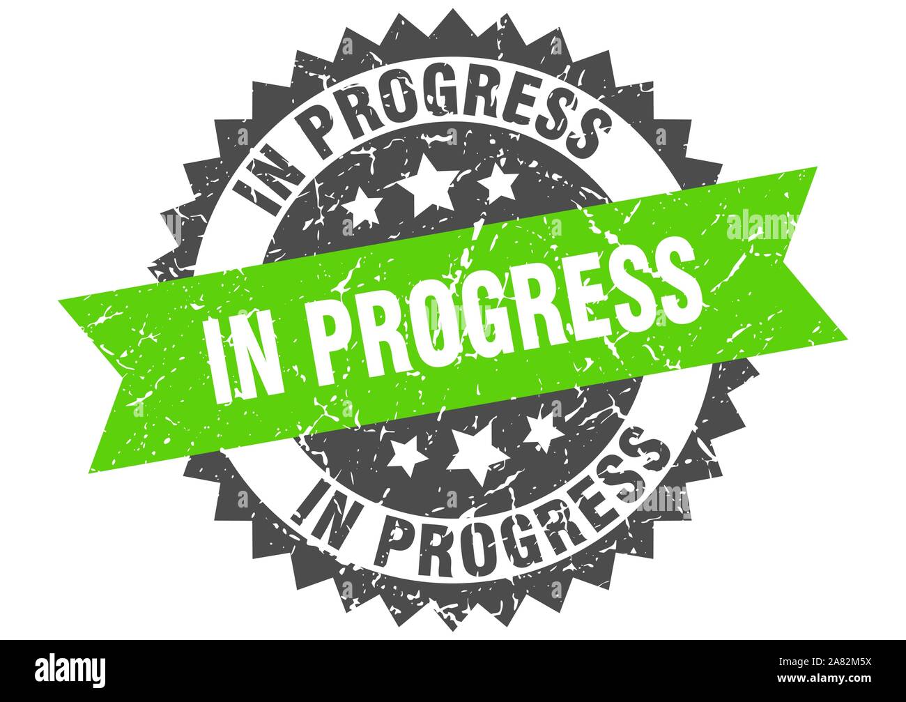Made By Inprogress in progress grunge stamp with green band. in progress Stock Vector ...