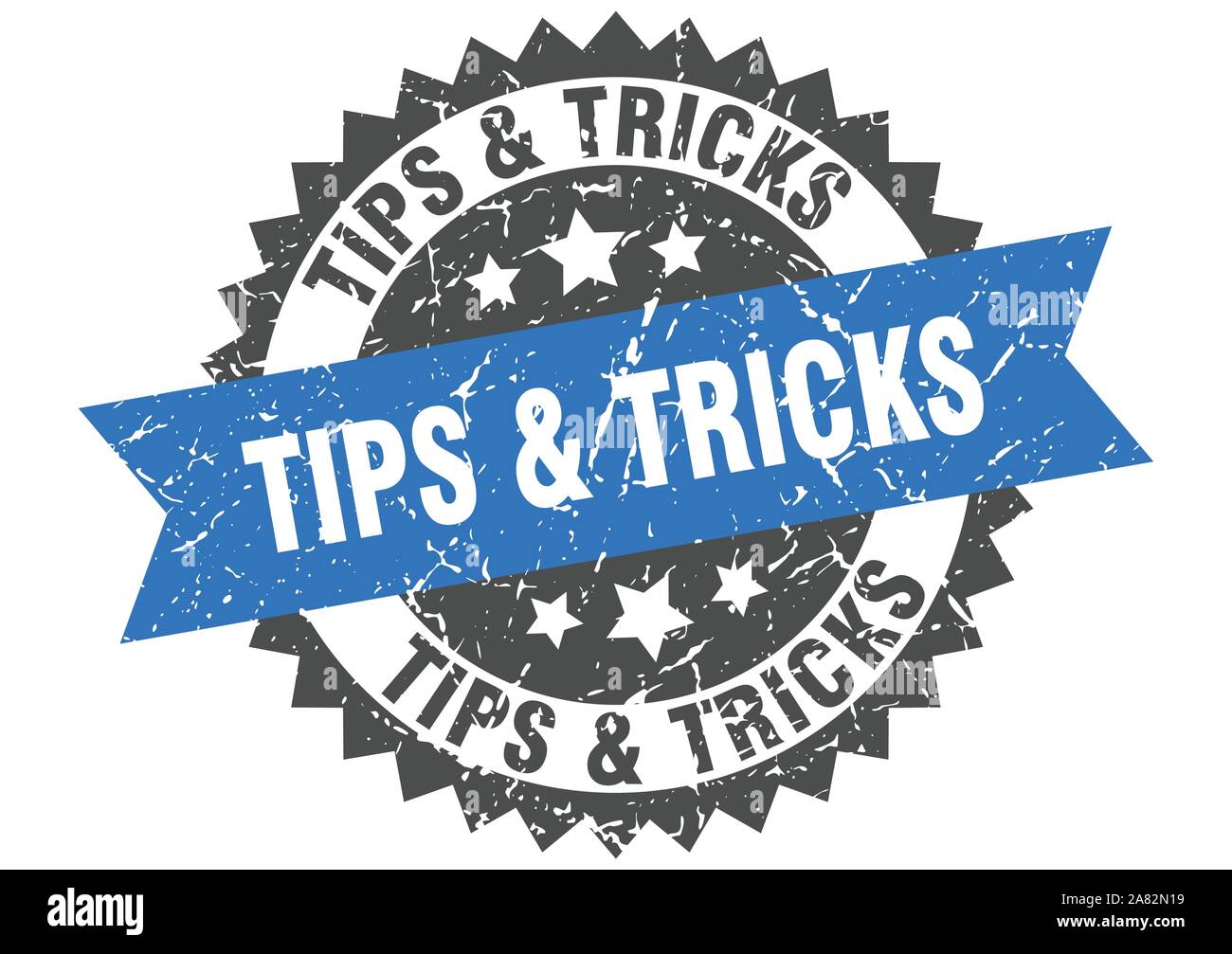 tips & tricks grunge stamp with blue band. tips & tricks Stock Vector