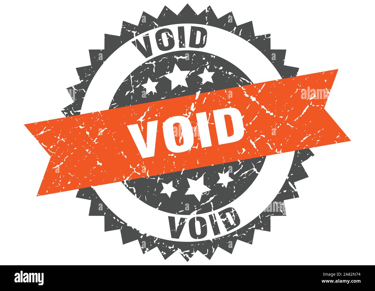 void grunge stamp with orange band. void Stock Vector
