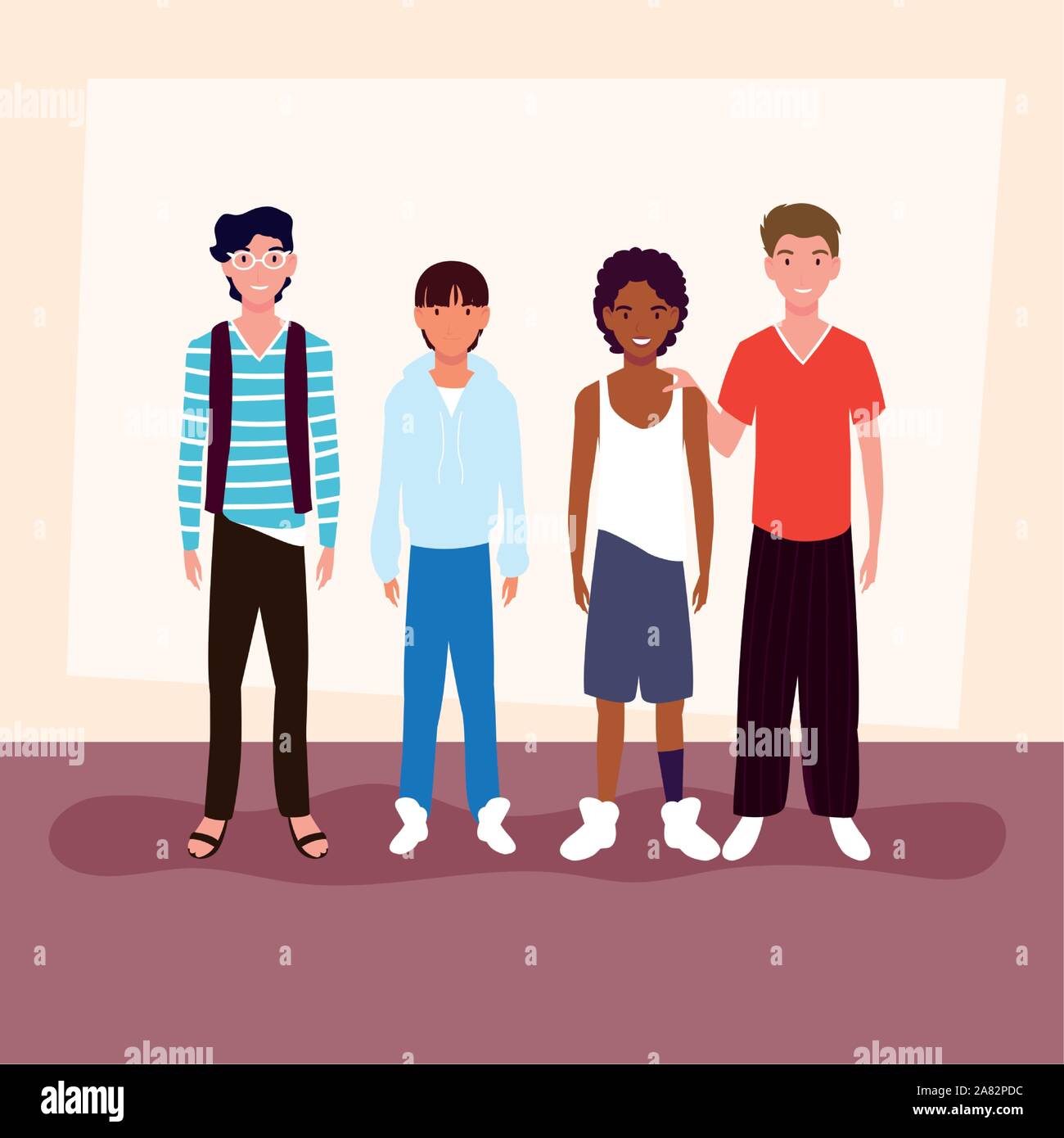 men standing with different poses vector illustration design Stock ...