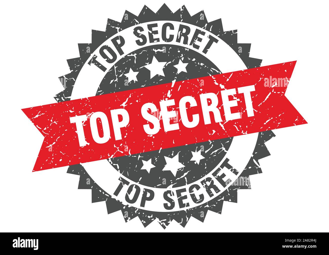 Top Secret Grunge Stamp With Red Band Top Secret Stock Vector Image Art Alamy