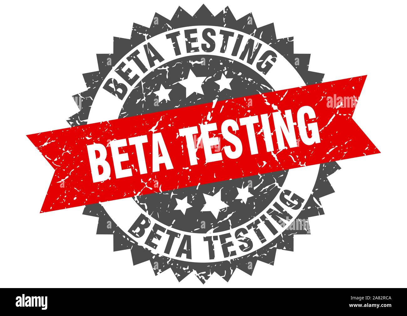 beta testing grunge stamp with red band. beta testing Stock Vector