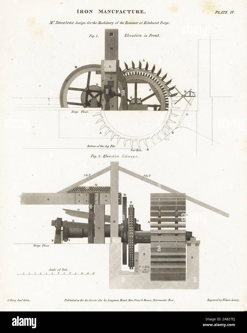 John Smeaton's design for the hammer mill at Kilnhurst Rotherham