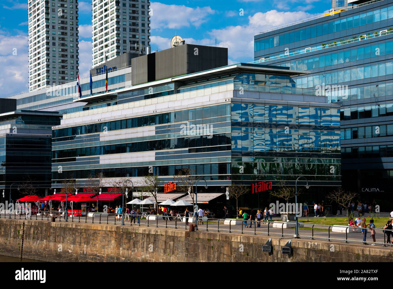 Buenos Aires, Argentina. October 26, 2019. View of Puerto Madero neighborhood waterfront, the newest barrio (district) of Buenos Aires Stock Photo