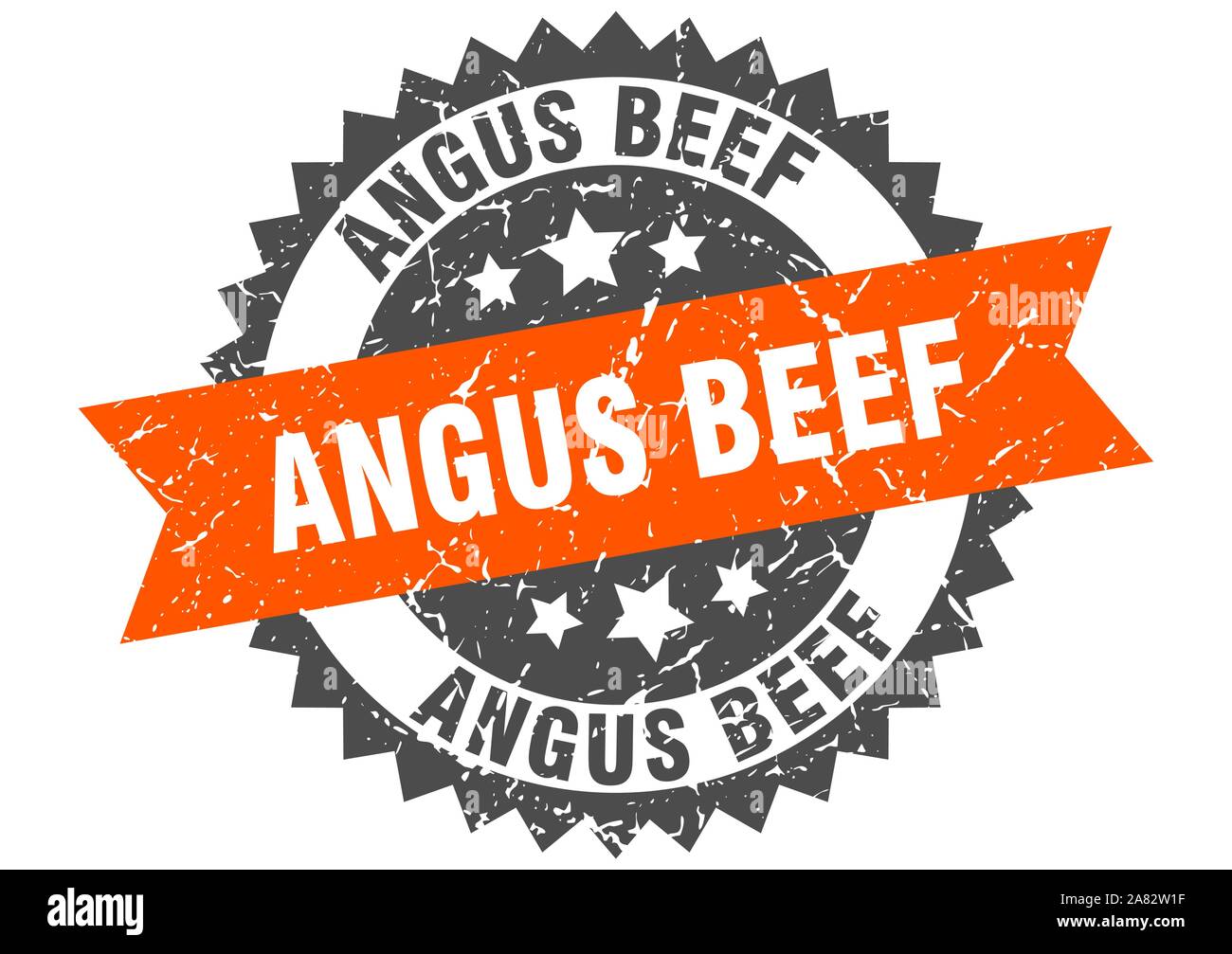 angus beef grunge stamp with orange band. angus beef Stock Vector Image ...