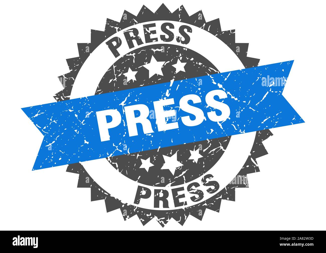 press grunge stamp with blue band. press Stock Vector Image & Art - Alamy
