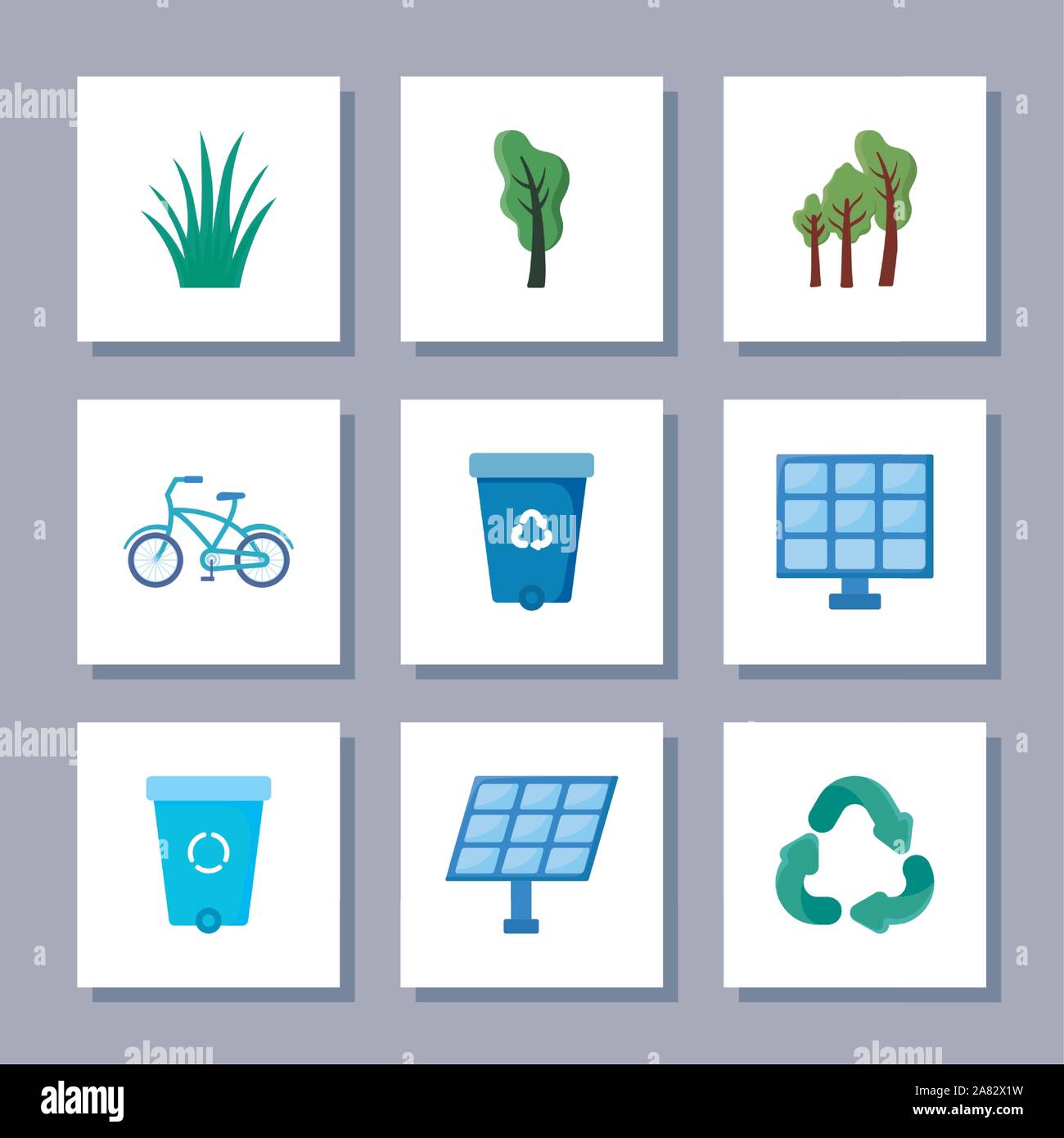 set of icons renewable energy on white background vector illustration ...
