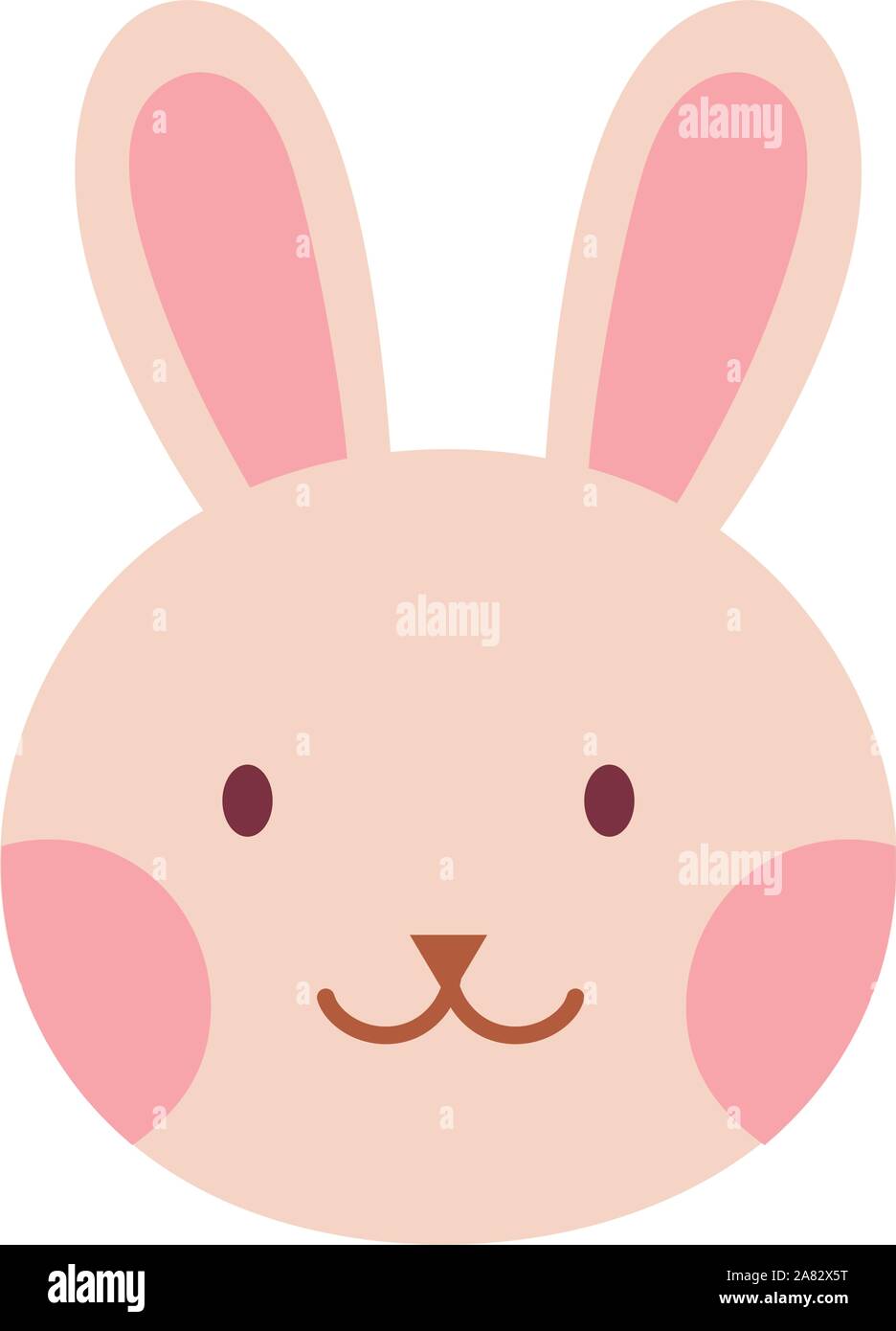 funny cute rabbit little head animal cartoon vector illustration Stock ...