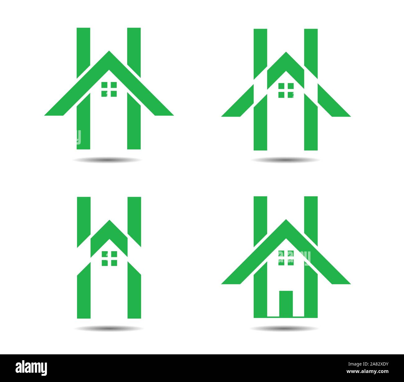 Abstract Vector Logo Combines House And The Letter H Stock Vector Image Art Alamy