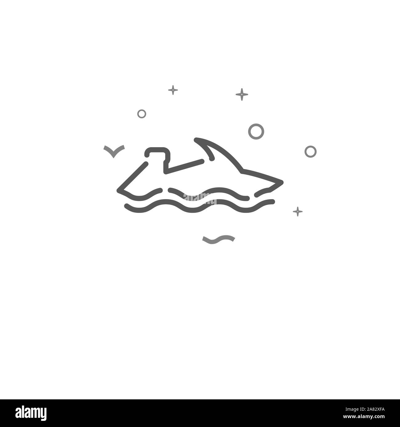 Water bike simple line icon. Water bike symbol, pictogram, sign. Light