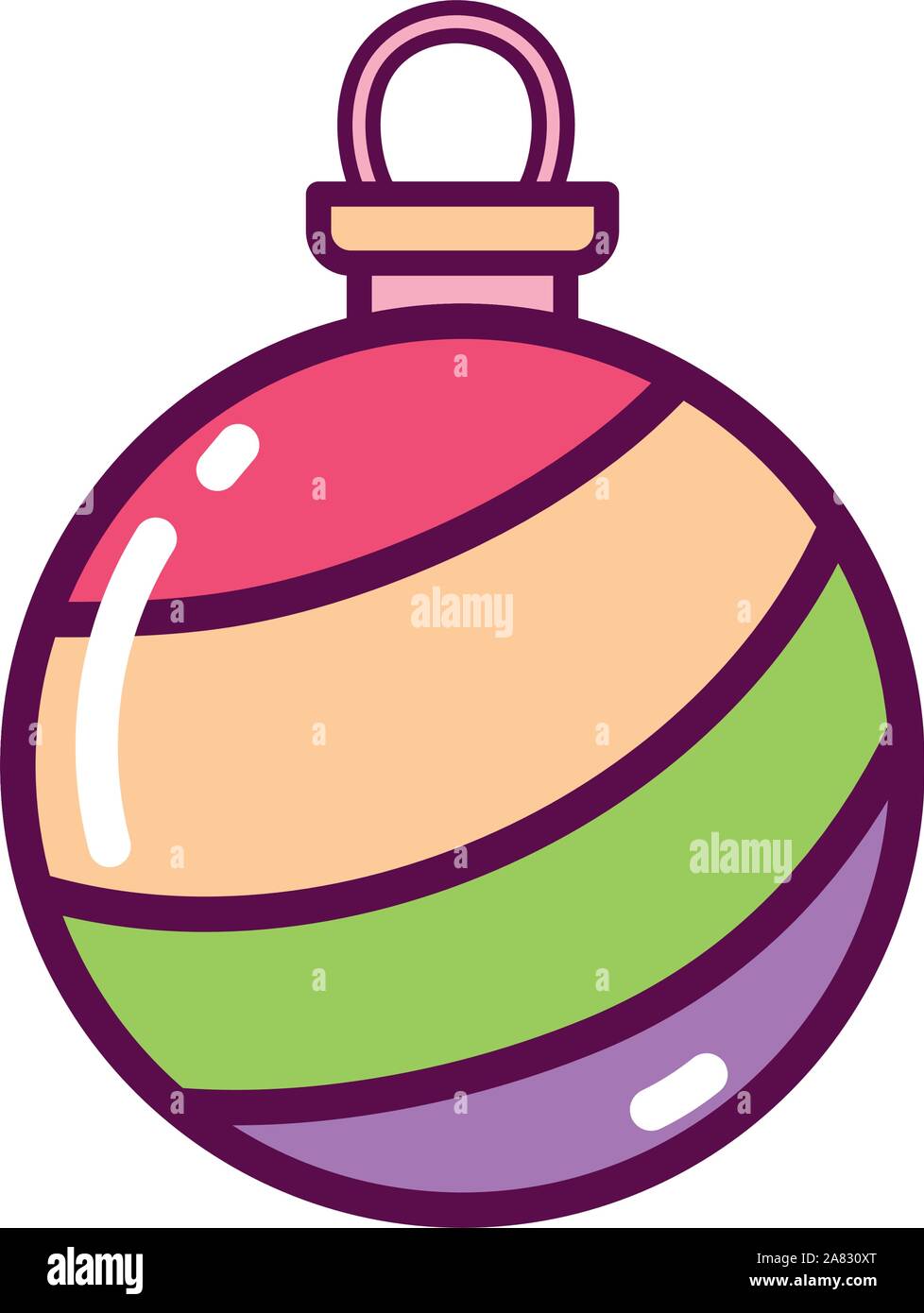 merry christmas celebration decorative ball vector illustration vector ...