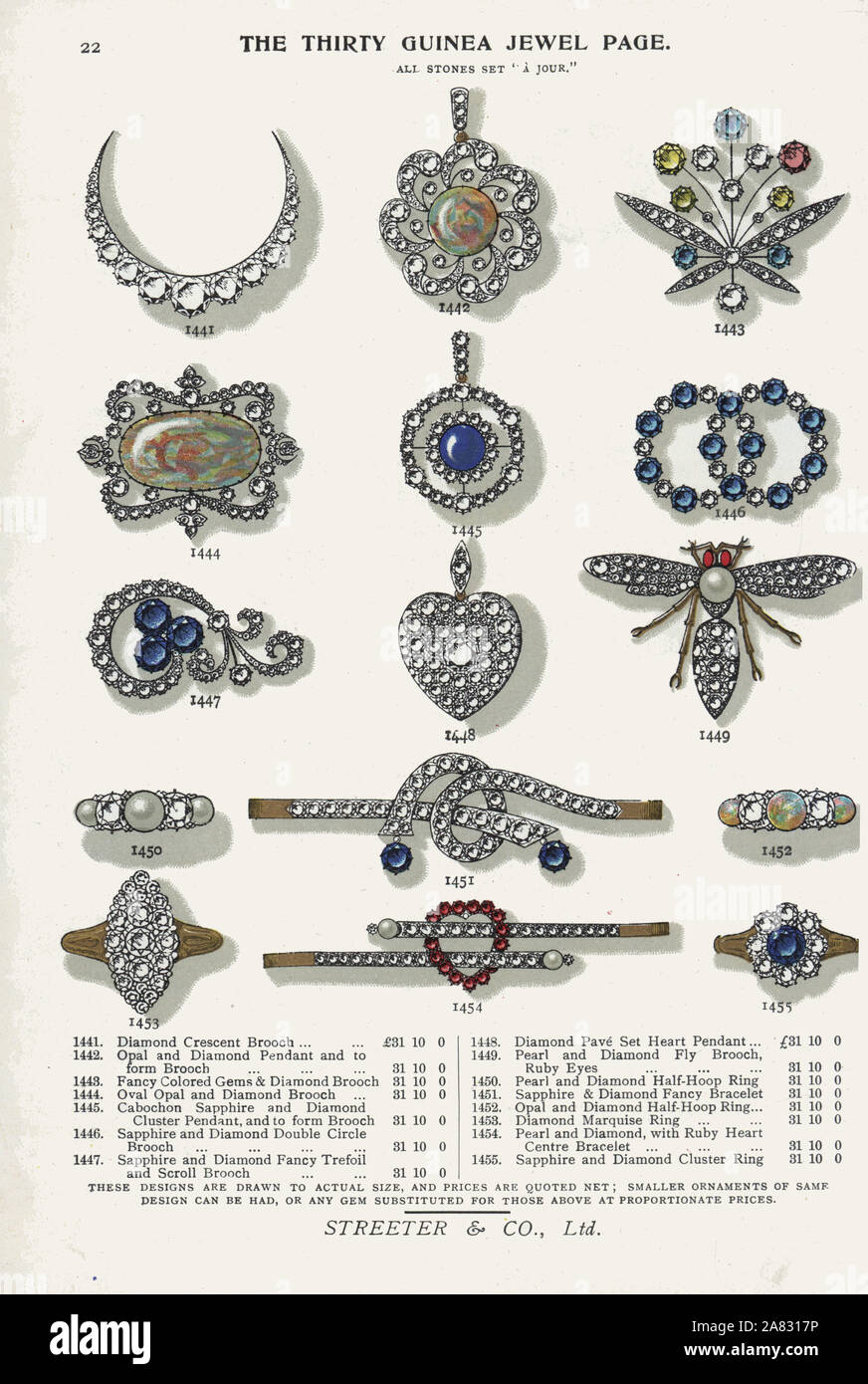 Thirty guinea jewels brooch, pendant, rin, and bracelet in diamond