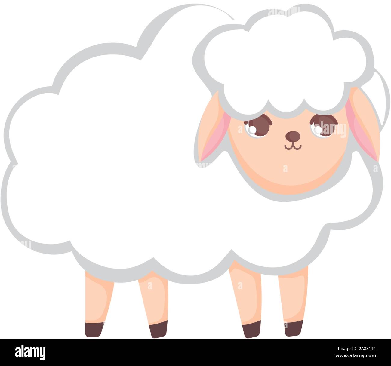 sheep animal cartoon on white background vector illustration Stock