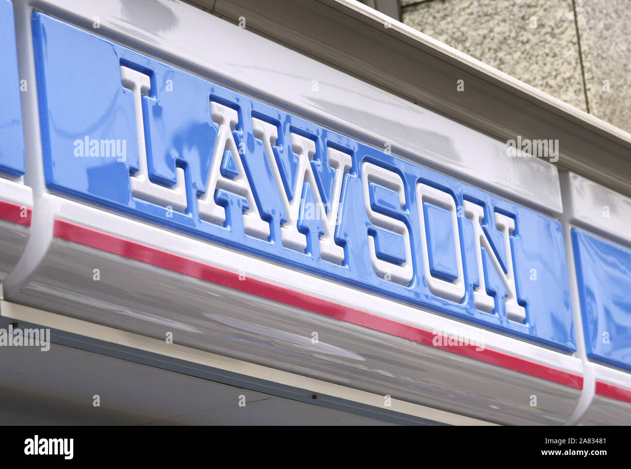 File photo taken May 29, 2019, shows the logo of Lawson convenience