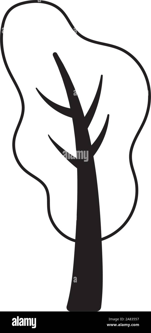 tree and plant on white background vector illustration design Stock ...
