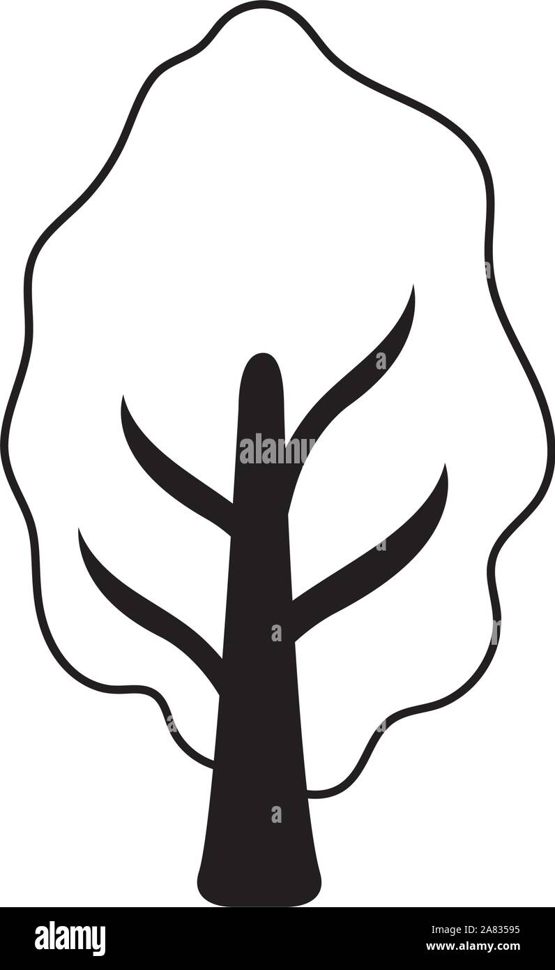 tree and plant on white background vector illustration design Stock ...
