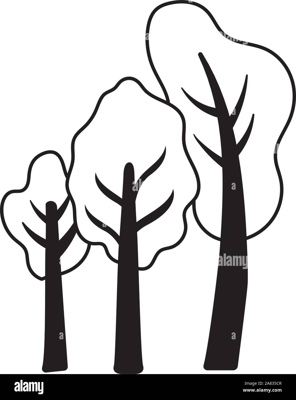 tree plants on white background vector illustration design Stock Vector ...