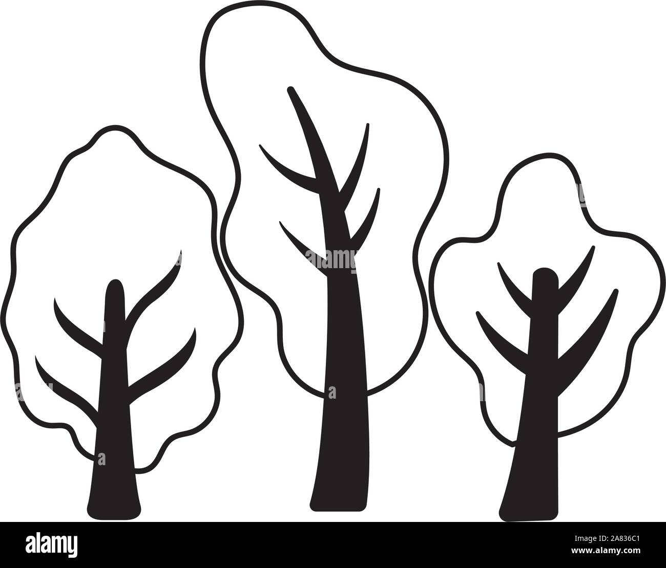 tree and plants on white background vector illustration design Stock ...