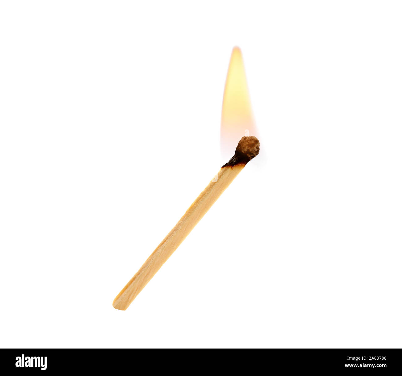Burning match on white background Stock Photo Alamy