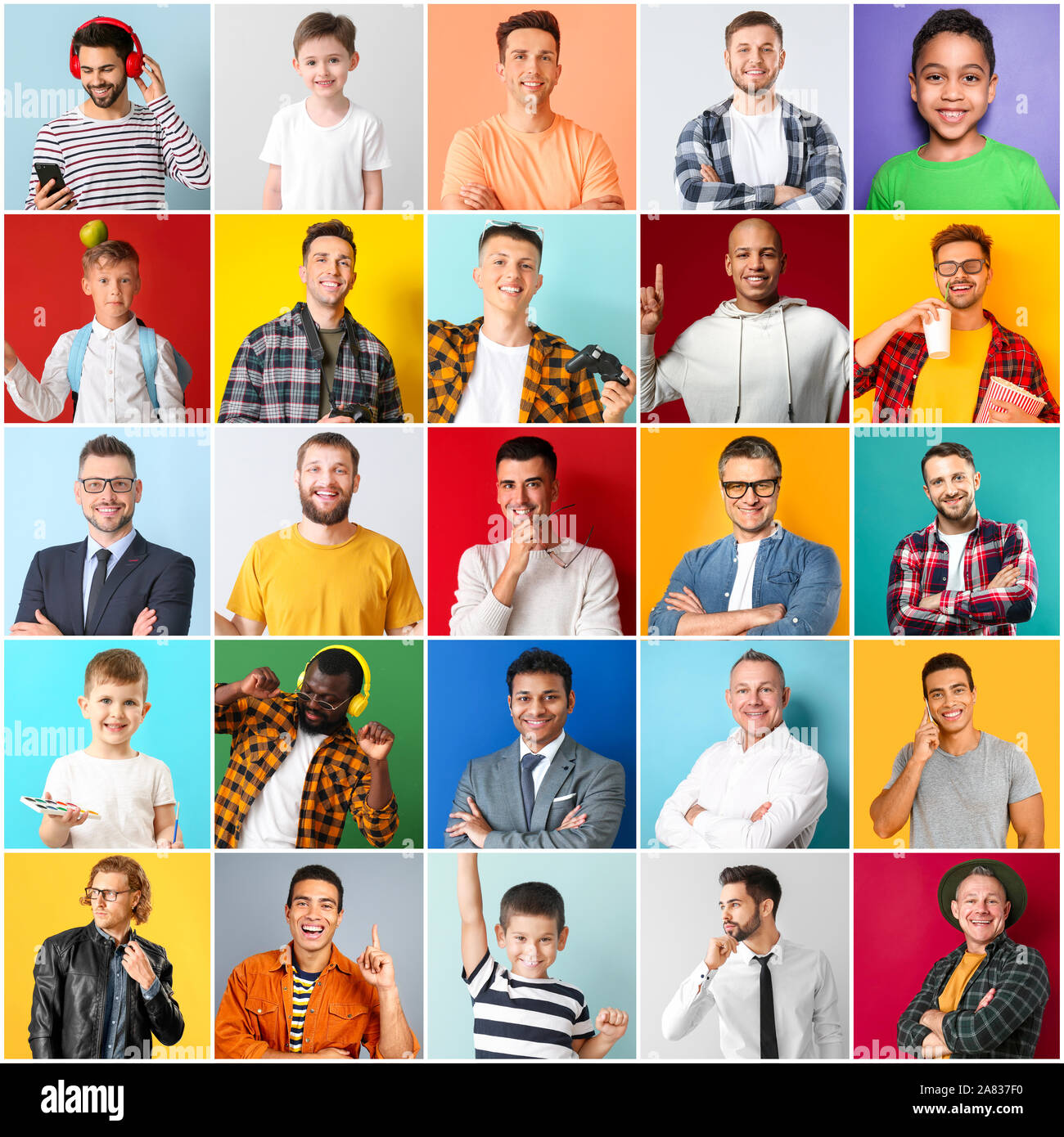 Collage of photos with different people Stock Photo - Alamy