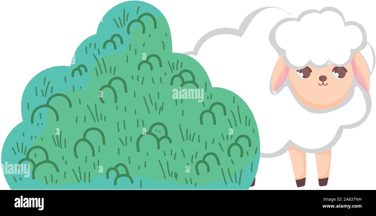 sheep-bush-nature-cartoon-design-vector-illustration-stock-vector-image
