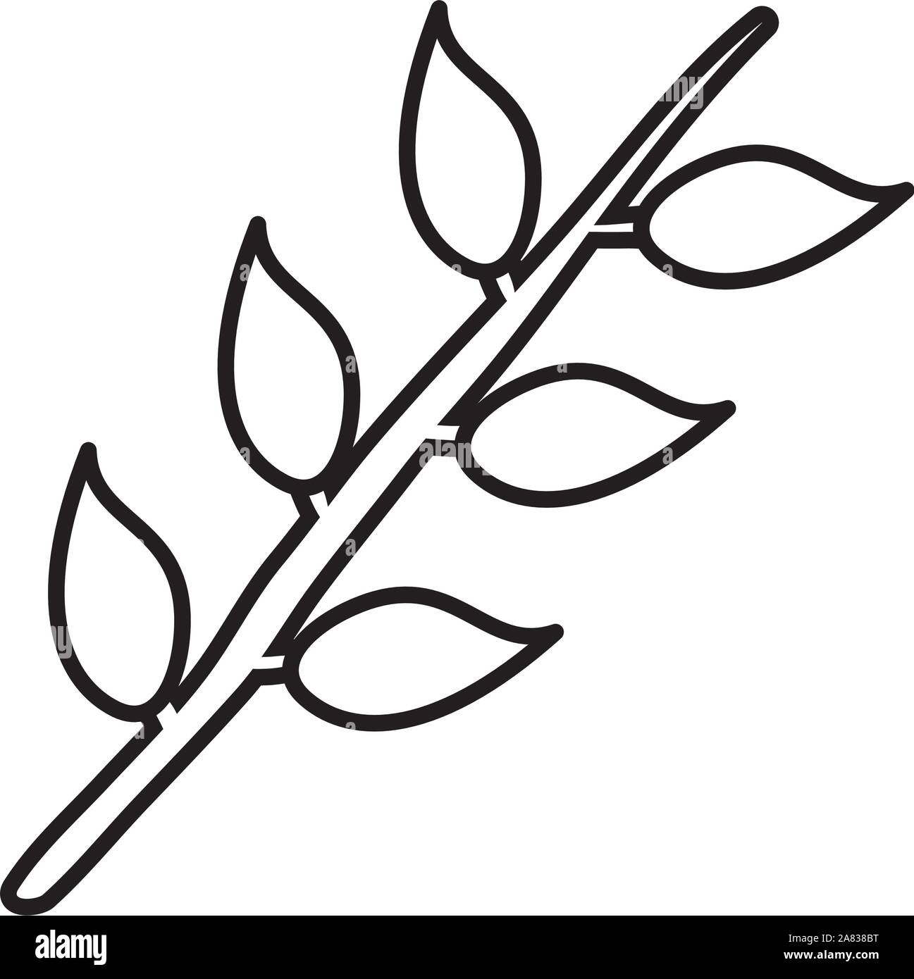 branch with leafs plant icon Stock Vector Image & Art - Alamy