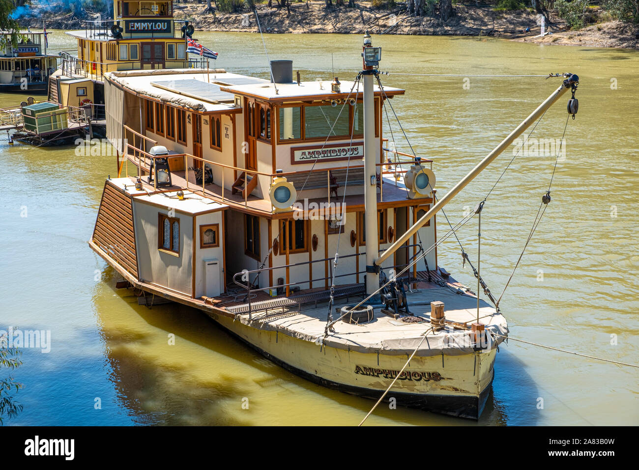 Echuca, Australia October 3, 2019 Closeup of historic paddle steamer