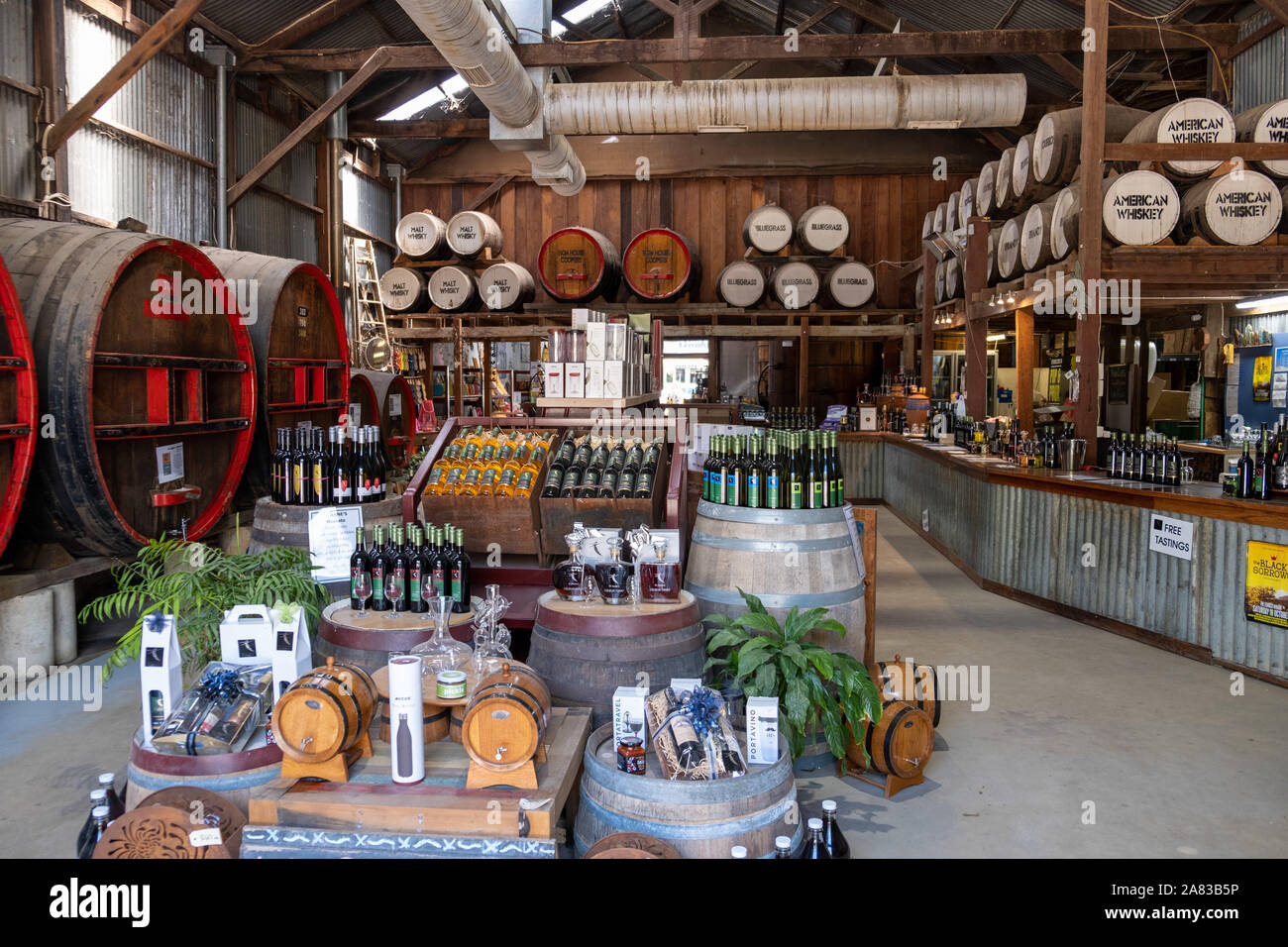 Echuca, Australia - October 3, 2019: Wine shop located on the Murray Esplanade Stock Photo