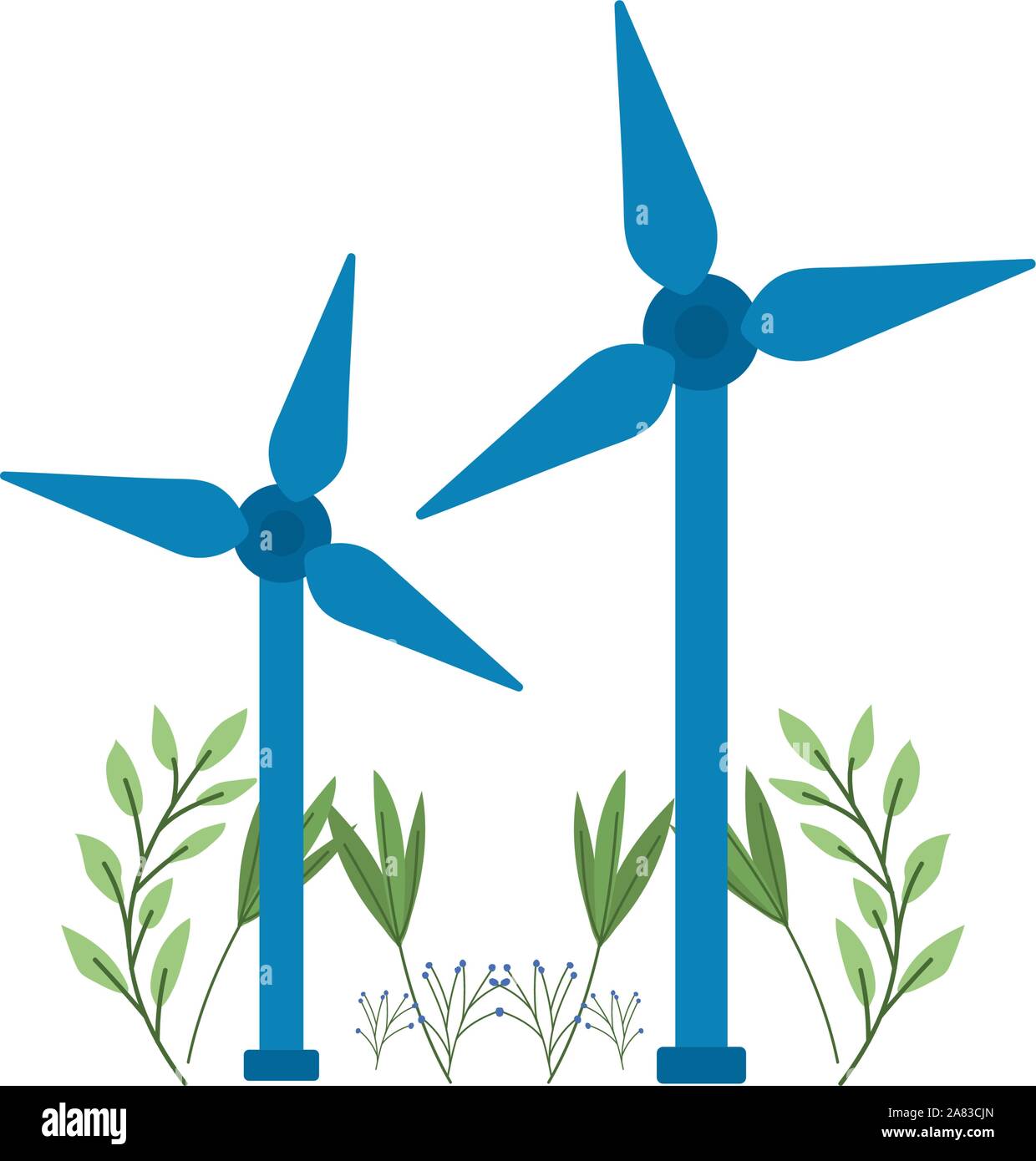 renewable energy turbine on white background vector illustration design