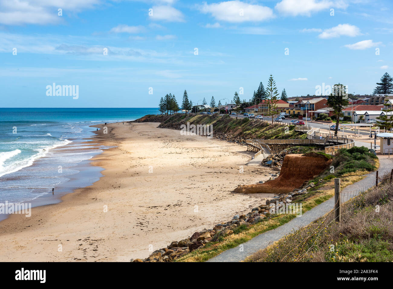 Christies Beach foreshore on bright sunny day in Adelaide South Australia on 9th October 2019 Stock Photo