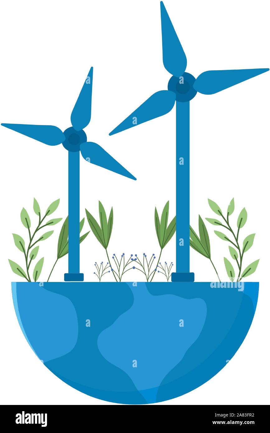 renewable energy turbine on white background vector illustration design ...